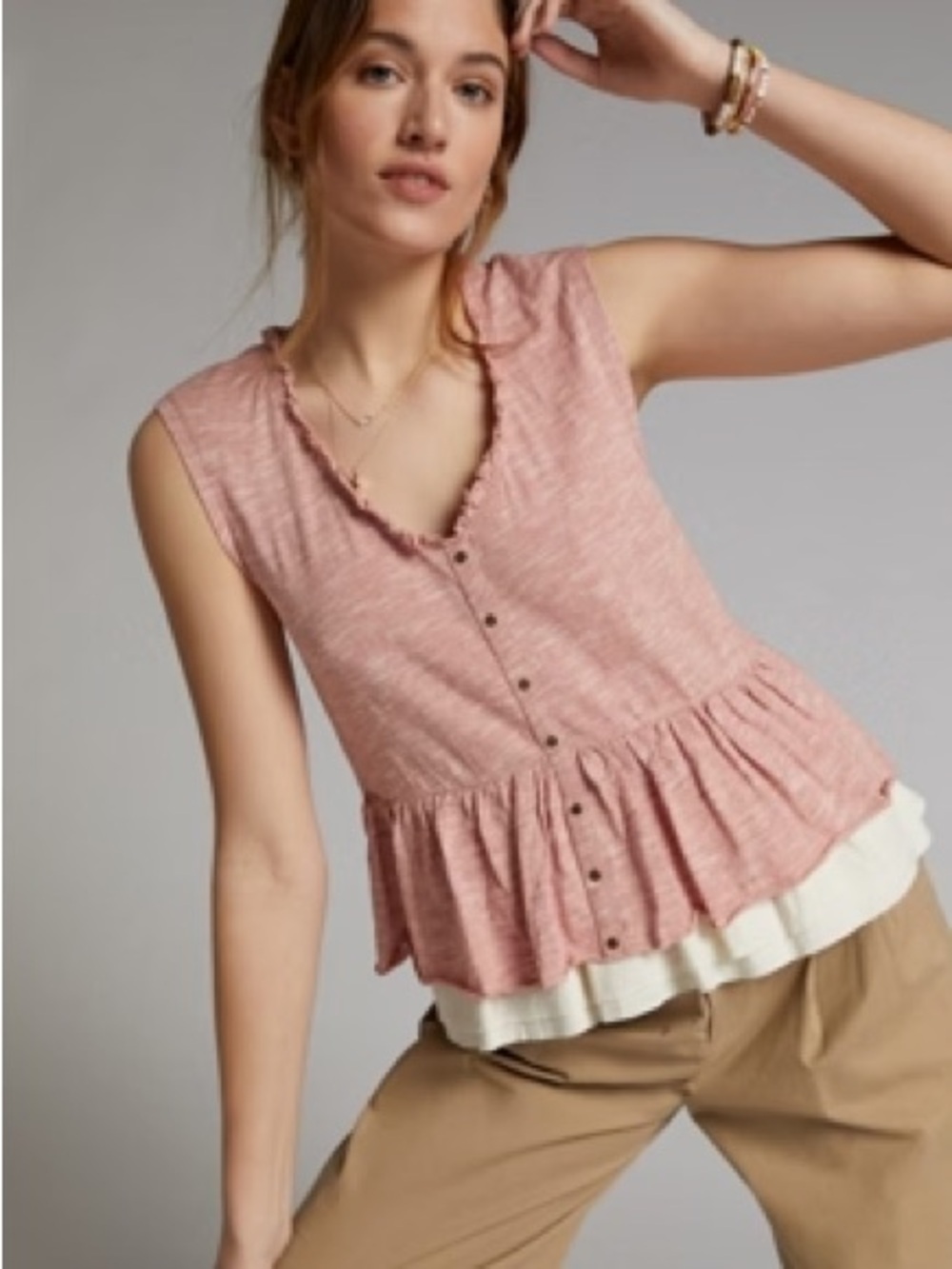 ANTHROPOLOGIE PILCRO Chrissy babydoll top. Size XL